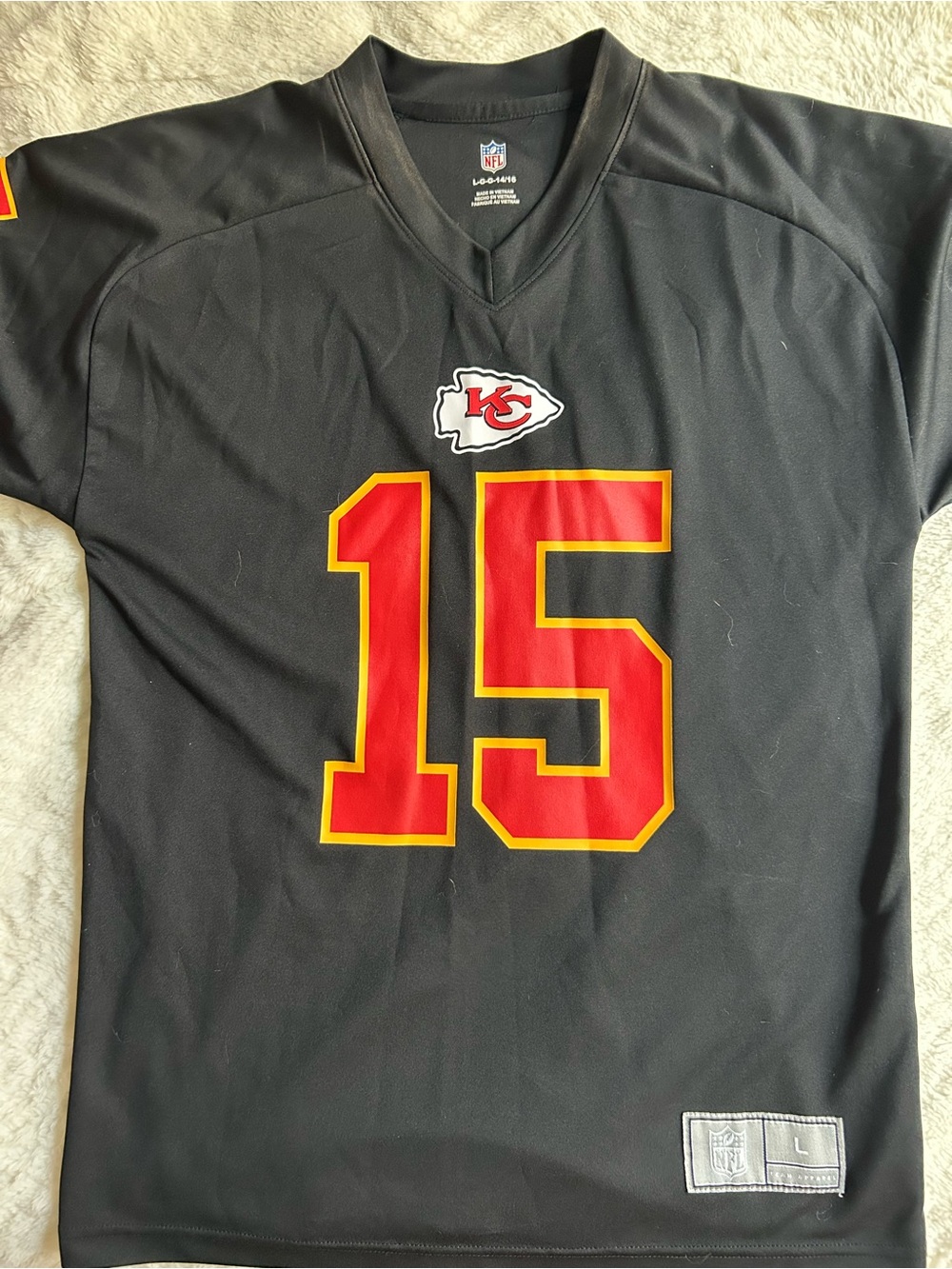 NFL Black Kansas City Chiefs #15 Mahomes Jersey - Picture 1 of 5